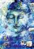 Postkarte A19 : Bouddha bleu-argent